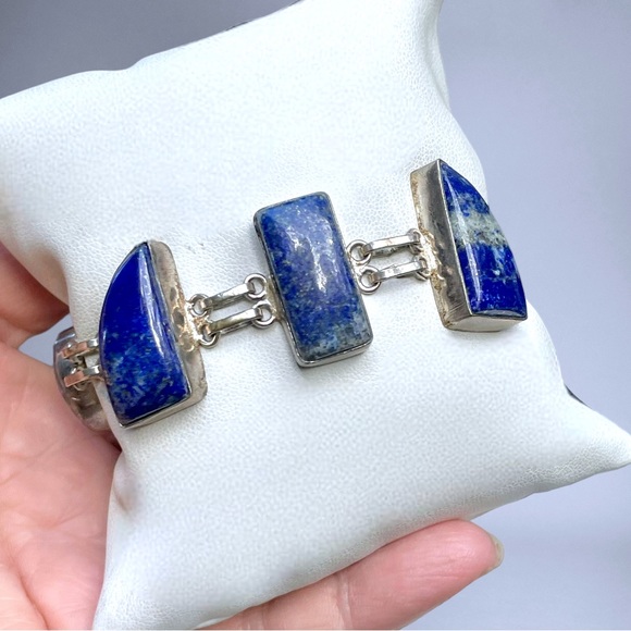 🌺ON SALE! Sterling & Lapis Bracelet - Picture 5 of 12